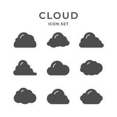 Set glyph icons of cloud