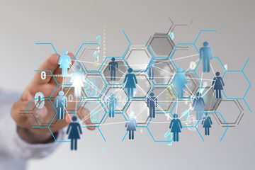 Network team. Social network. 3d illustration