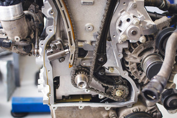 disassembled engine