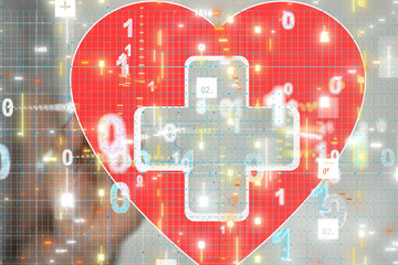 medical network connection with modern virtual screen, medical technology network concept.