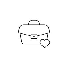 briefcase love - minimal line web icon. simple vector illustration. concept for infographic, website or app.