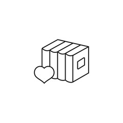 library love - minimal line web icon. simple vector illustration. concept for infographic, website or app.