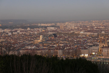 city ​​of lyon, in the rhone alpes region in france