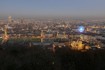 city ​​of lyon, in the rhone alpes region in france