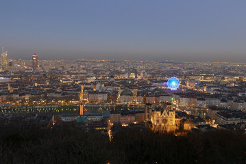 city ​​of lyon, in the rhone alpes region in france