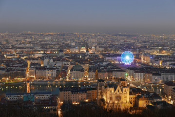 city ​​of lyon, in the rhone alpes region in france