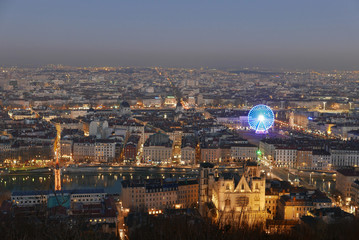 city ​​of lyon, in the rhone alpes region in france