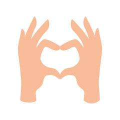 Isolated hands forming heart shape vector design