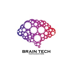 Brain logo design template, vector icon symbol