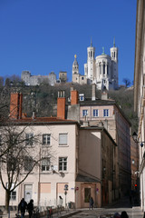 Obraz premium city ​​of lyon, in the rhone alpes region in france