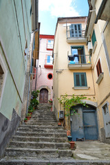 Fototapeta na wymiar A street of Campagna, old village of Salerno province, Italy.