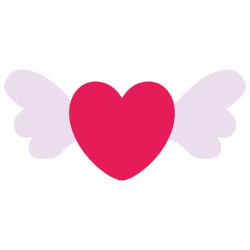 Isolated heart with wings vector design
