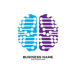 Brain logo design template, vector icon symbol