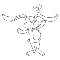 Rabbit catches a butterfly