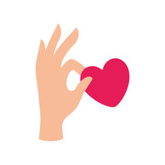 Isolated hand with heart shape vector design