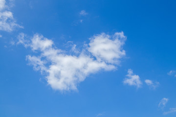 White clouds in a blue sky