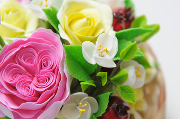 flowers from Japanese polymer clay