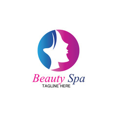 beauty spa logo design template-vector