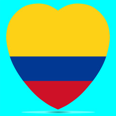 Naklejka premium Colombia Flag In Heart Shape Vector illustration Eps 10