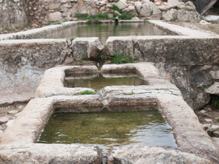 Fototapeta na wymiar water pools for animal drinking fountain