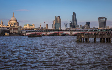 Fototapeta na wymiar Blackfriars bridge and the skyline of London.