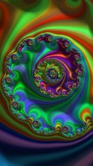 Artfully 3D rendering fractal, fanciful abstract illustration and colorful designed pattern