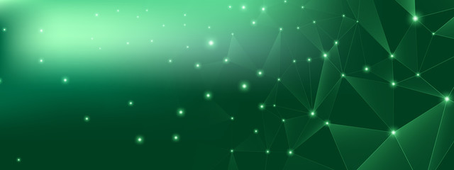 Technology Poster. Big Data Business. Green 