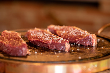 meat picanha in fire brazil delicious