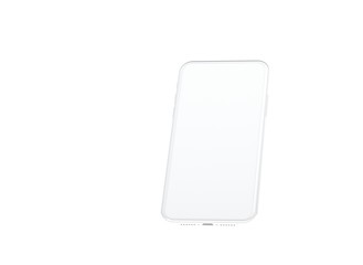 New smartphone with blank screen isolated Flat 3d