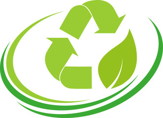 Recycling Pfeile, Blatt, Recycling und Umwelt Logo