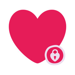 Isolated heart and padlock vector design