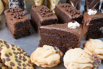 chocolate cake and chocolate chips