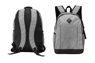 grey bag isolated on white background