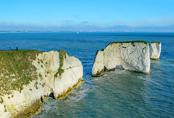 Old Harry Rock Pinacles in November sun