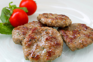 grilled meatballs in the plate