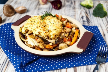 baked vegetables with cauliflower