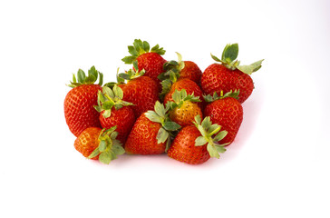 Group of strawberries over white background