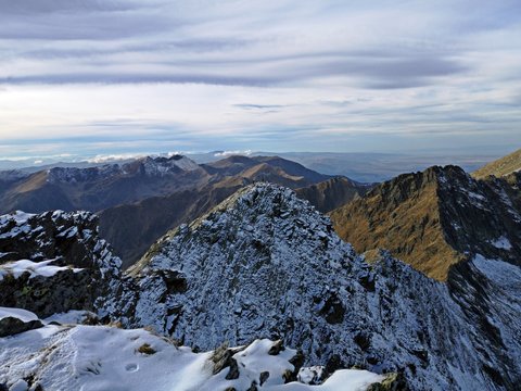 High mountains peaks -  Landscape in the mountains:  Fagaras - Lespezi, Negoiu, Caltun, Cornul Caltunului