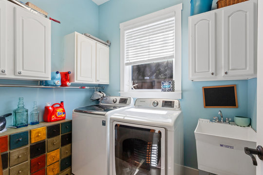 Laundry room with detergent