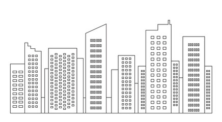 Template of city megalopolis contour simple. Vector illustration.