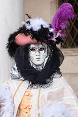 Beautiful mask at the famous Venice carnival, Italy