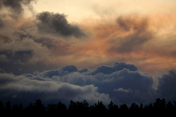 dramatic sky with clouds