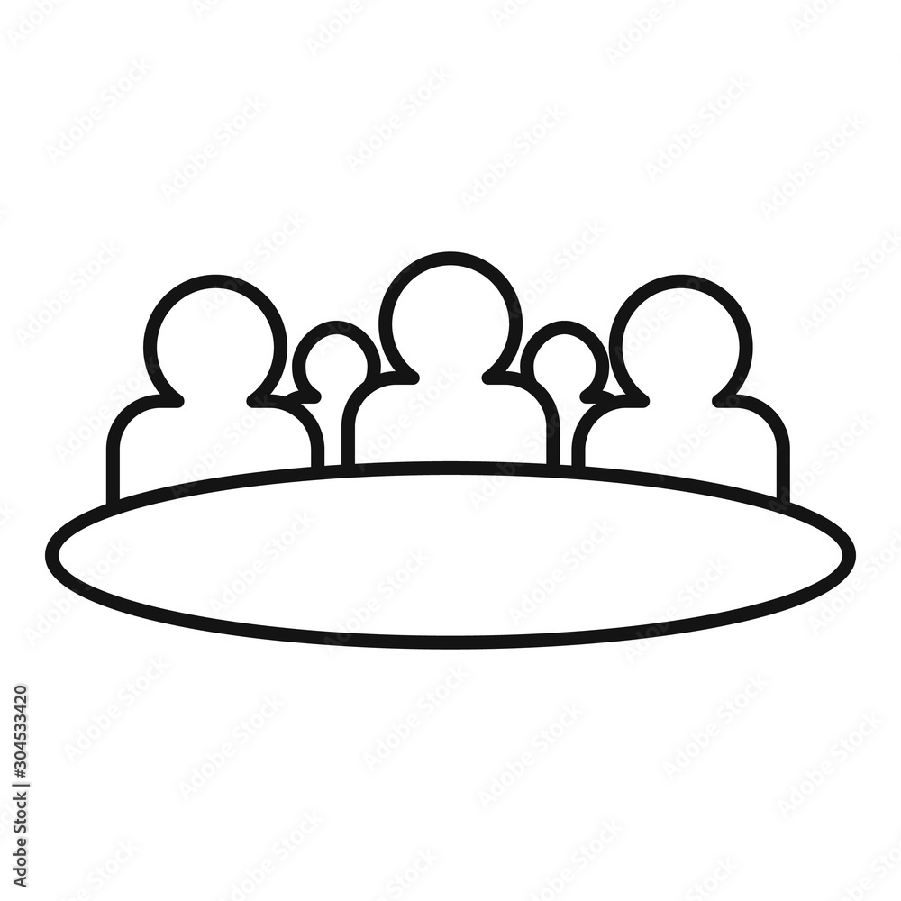 Poster round table audience icon. outline round table audience vector icon for web design isolated on white