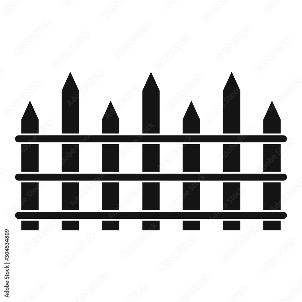 Poster rustic fence icon. simple illustration of rustic fence vector icon for web design isolated on white 