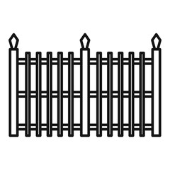 Metal fence icon. Outline metal fence vector icon for web design isolated on white background