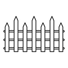 Rustic fence icon. Outline rustic fence vector icon for web design isolated on white background
