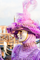 Beautiful mask at the famous Venice carnival, Italy