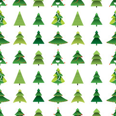 Merry Dancing Christmas Tree Vector Seamless Pattern
