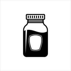 Glass Jar Icon, Cylindrical Container Icon,
