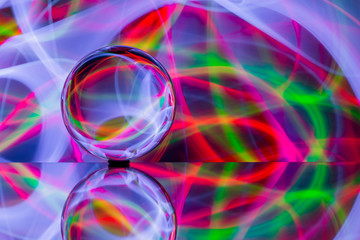 lightpainting in a crystal ball